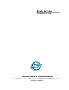 Boletín de Tarifas - Superintendencia de Servicios Sanitarios