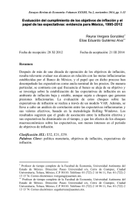 Evaluación del cumplimiento de los objetivos de inflación y el papel