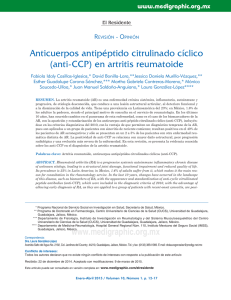 Anticuerpos antipéptido citrulinado cíclico (anti