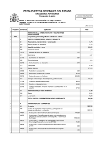 Presupuesto de gastos - Secretaría de Estado de Presupuestos y