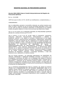 REGISTRO NACIONAL DE PRECURSORES QUIMICOS