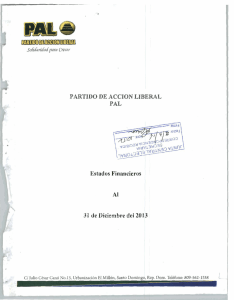 Partido de AcCION Liberal... Al 31 Diciembre 2013