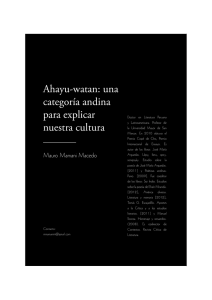 Ahayu-watan: una categoría andina para explicar