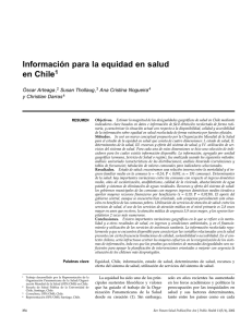 Información para la equidad en salud en Chile1