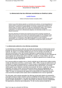 La democracia tras las reformas económicas en América Latina