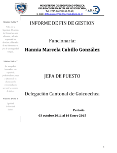 Informe de Fin de Gestión de Hannia Cubillo de la Delegación