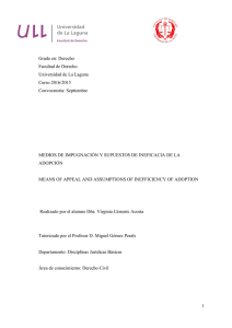 Medios de impugnacion y supuestos de ineficacia de la adopcion