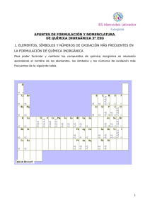 Formulación inorganica 3º ESO IES M.Labrador