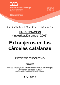 Extranjeros en las cárceles catalanas: informe ejecutivo