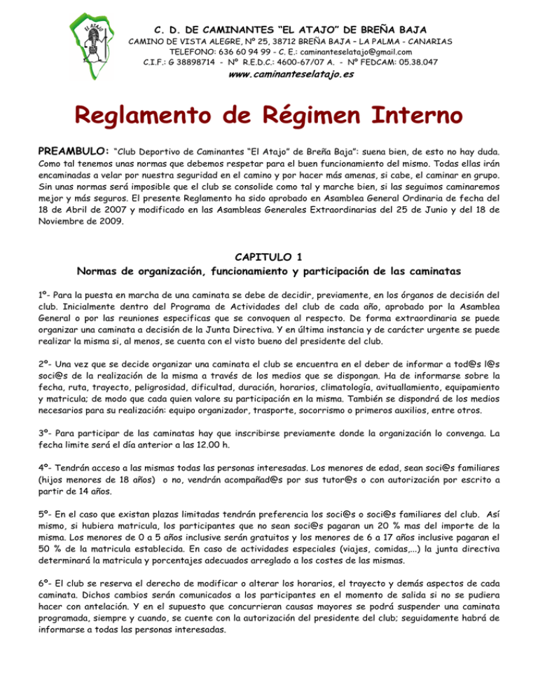 Reglamento De Régimen Interno 9243