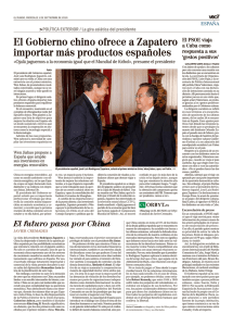 El Gobierno chino ofrece a Zapatero importar más productos