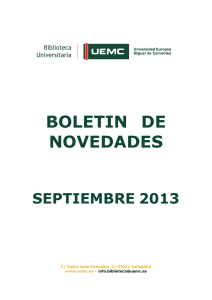 boletin de novedades septiembre 2013