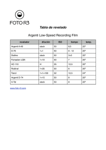 Tabla de revelado Argenti Low-Speed Recording Film - Foto-R3