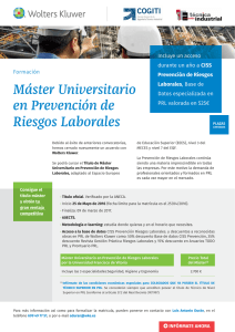 Máster Universitario en Prevención de Riesgos Laborales.