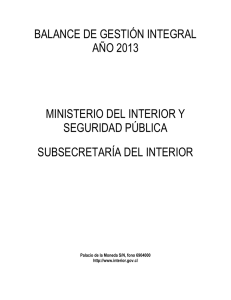 balance de gestión integral año 2013 ministerio del interior
