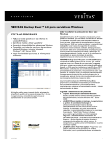 VERITAS Backup Exec™ 9.0 para servidores Windows