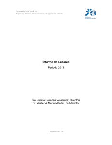 Informe de Labores - 2013 - Oficina de Asuntos Internacionales y