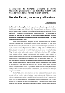 Morales Padrón, las letras y la literatura.
