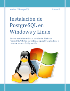 Instalación de PostgreSQL en Windows y Linux