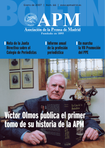 Víctor Olmos publica el primer tomo de su historia de la APM