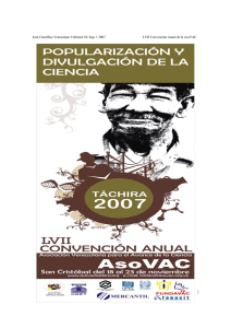 Acta Científica Venezolana Volúmen 58, Sup. 1 2007 LVII