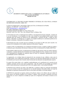 Status Consultivo ante ECOSOC Mensajero de La Paz