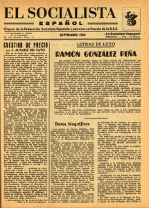 El Socialista Español : órgano central del PSOE Septiembre de 1952