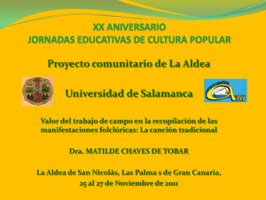 Diapositiva 1 - Proyecto Cultural de Desarrollo Comunitario La Aldea
