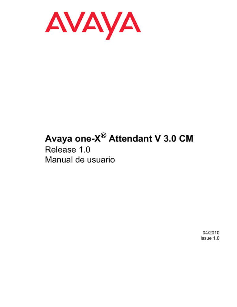 Avaya one-X Attendant V 3.0 CM