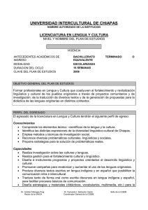 Plan de estudios - Universidad Intercultural de Chiapas