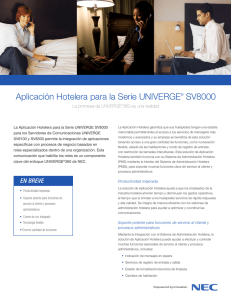 Aplicación Hotelera para la Serie UNIVERGE® SV8000