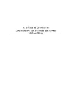 Cataloging: Use Bibliographic Constant Data