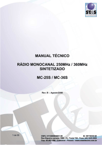 MANUAL TÉCNICO RÁDIO MONOCANAL 250MHz / 360MHz