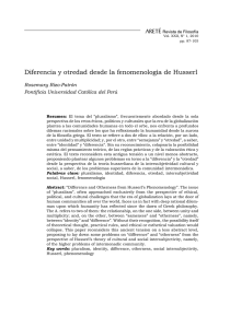 Diferencia y otredad desde la fenomenología de Husserl