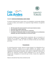 Convenio: INSTITUTO PROFESIONAL SANTO TOMÁS El Instituto