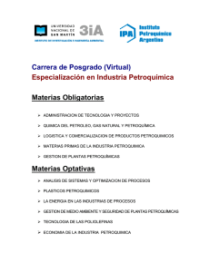 Programa Analítico - Especialización en Industria Petroquímica