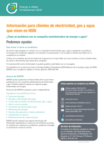 Información para clientes de electricidad, gas y agua que