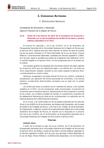 Orden de 5 de febrero de 2013 - Boletín Oficial de la Región de Murcia