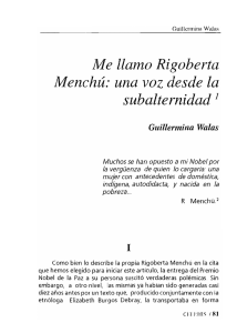 Me llamo Rigoberta Menchú: una voz desde la subalternidad