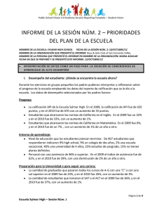 INFORME DE LA SESIÓN NÚM. 2 – PRIORIDADES DEL PLAN DE