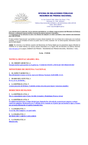 Resumen de Prensa Digital Of.RR.PP. del MDN