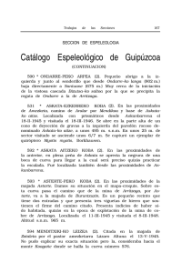 Catálogo espeleológico de Guipúzcoa