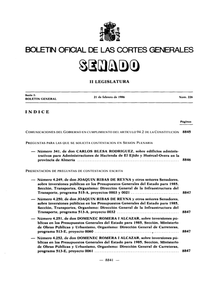 Boletin Oficial De Las Cortes Generales