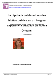 La diputada catalana Lourdes Muñoz publica en