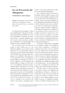 Ley de Prevención del Tabaquismo - revistas universidad pontificia