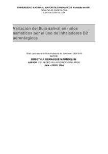 Variación del flujo salival en niños asmáticos por el uso de