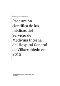 Producción Científica - Hospital General de Villarrobledo