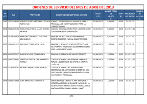 ordenes de servicio del mes de abril del 2013