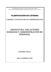 relaciones humanas y administración de personal