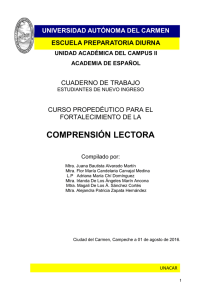 comprensión lectora - Universidad Autónoma del Carmen